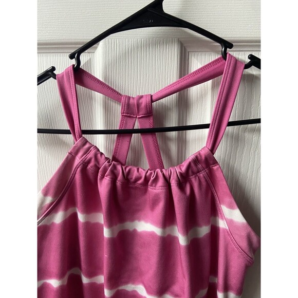 Danskin Now Womens Tank Top Pink Fitted Racerback Dri-More Size Medium - Picture 2 of 7